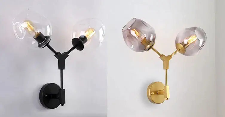 Modern gold glass pendant lights for dining room