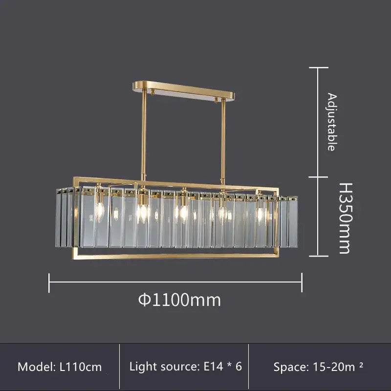 Modern gold glass restaurant chandelier for dining room luxury light