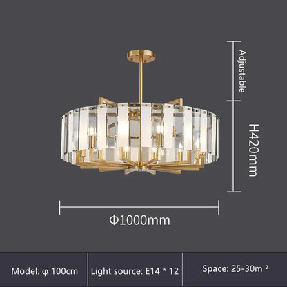 Modern gold glass restaurant chandelier for dining room luxury light