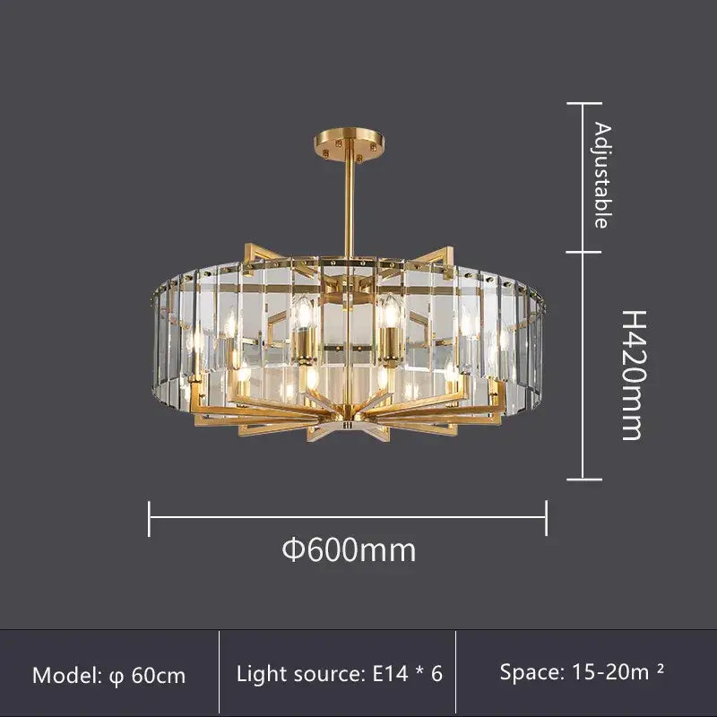 Modern gold glass restaurant chandelier for dining room luxury light