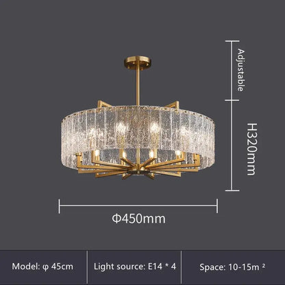 Modern gold glass restaurant chandelier for dining room luxury light