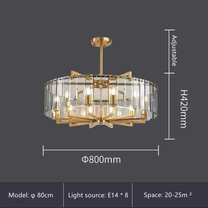 Modern gold glass restaurant chandelier for dining room luxury light