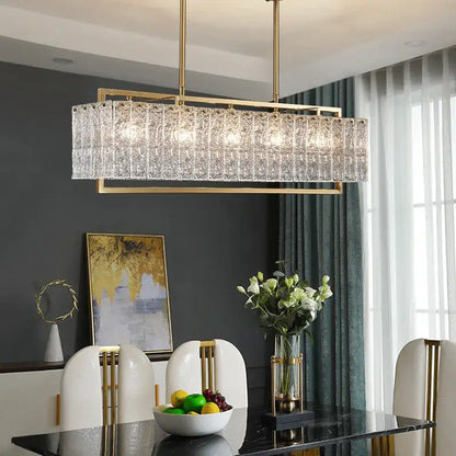 Modern gold glass restaurant chandelier for dining room luxury light