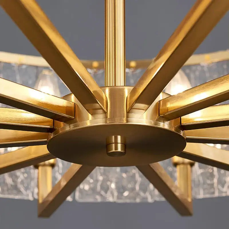 Modern gold glass restaurant chandelier for dining room luxury light