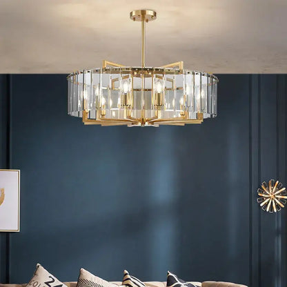 Modern gold glass restaurant chandelier for dining room luxury light