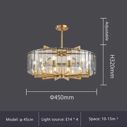 Modern gold glass restaurant chandelier for dining room luxury light