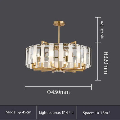 Modern gold glass restaurant chandelier for dining room luxury light