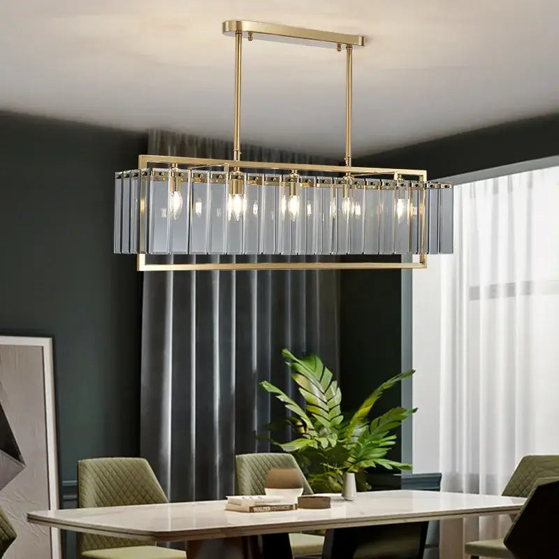 Modern gold glass restaurant chandelier for dining room luxury light