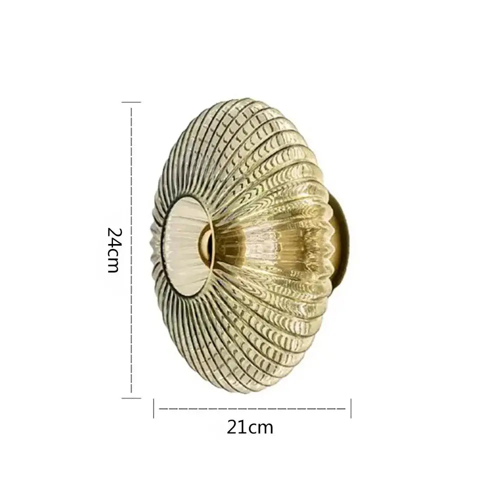 Modern gold glass ripple led wall lamps for bedroom decoration