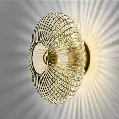Modern gold glass ripple led wall lamps for bedroom decoration