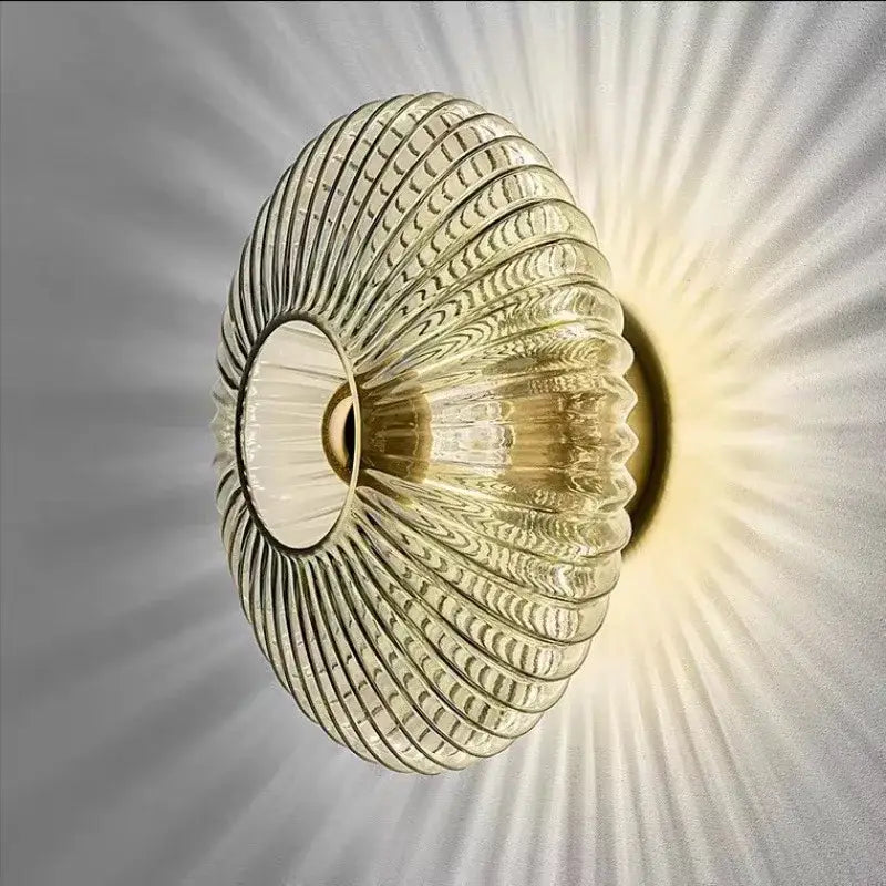 Modern gold glass ripple led wall lamps for bedroom decoration