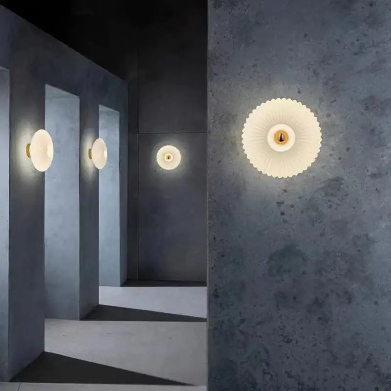 Modern gold glass ripple led wall lamps for bedroom decoration