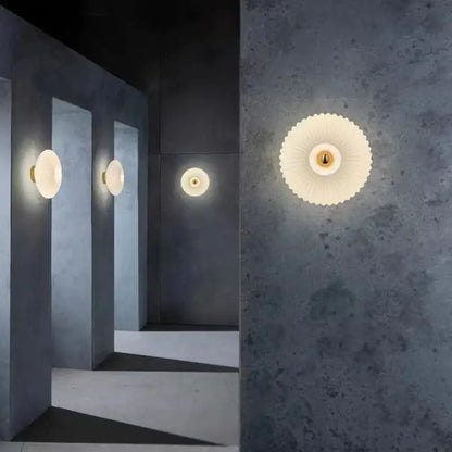 Modern gold glass ripple led wall lamps for bedroom decoration