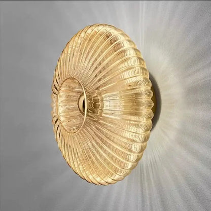 Modern gold glass ripple led wall lamps for bedroom decoration
