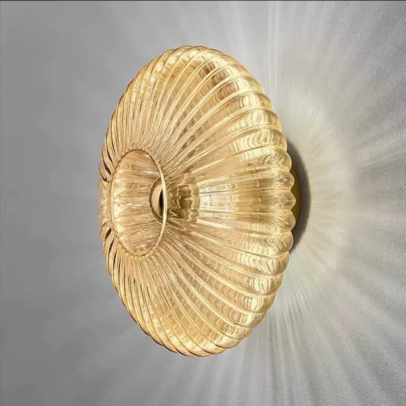Modern gold glass ripple led wall lamps for bedroom decoration