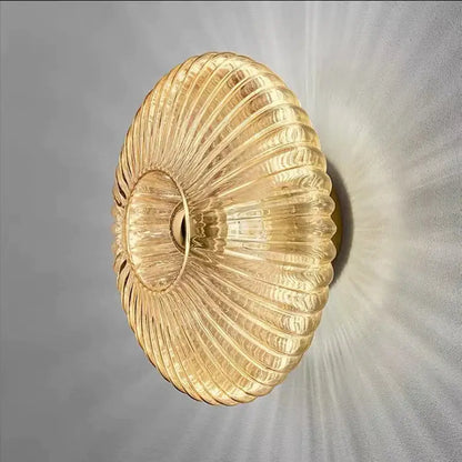 Modern gold glass ripple led wall lamps for bedroom decoration