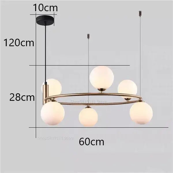 Modern gold globe pendant light chandelier – dining room adjustable