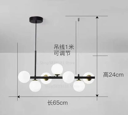 Modern gold globe pendant light chandelier – dining room adjustable