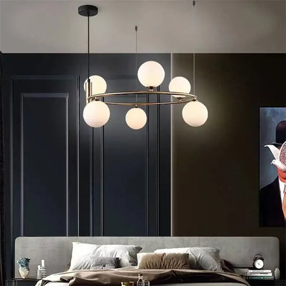 Modern gold globe pendant light chandelier – dining room adjustable