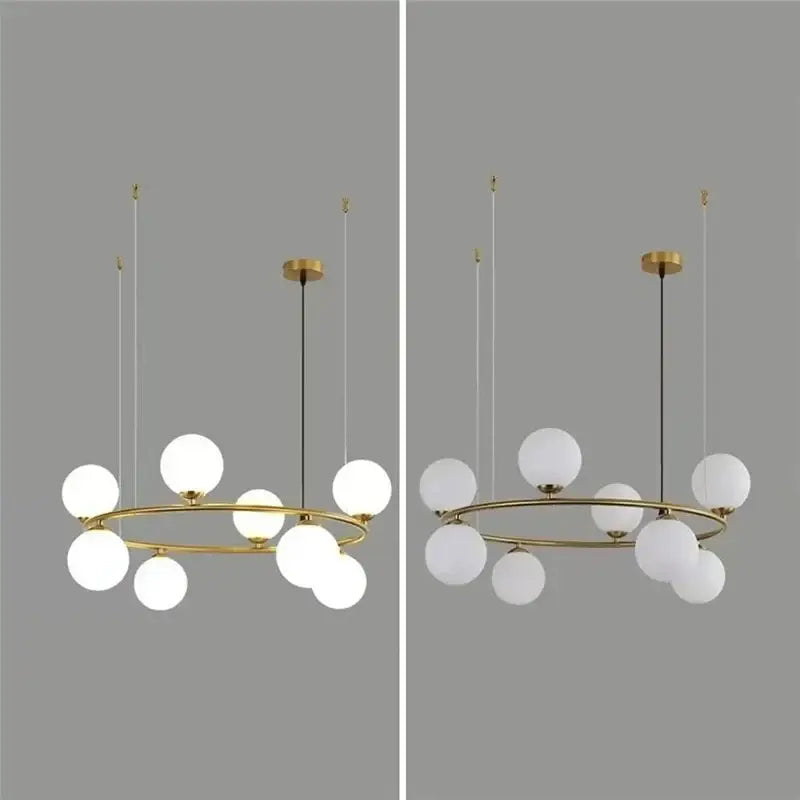 Modern gold globe pendant light chandelier – dining room adjustable