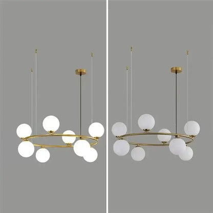 Modern gold globe pendant light chandelier – dining room adjustable
