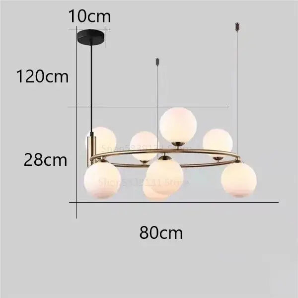 Modern gold globe pendant light chandelier – dining room adjustable