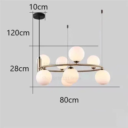 Modern gold globe pendant light chandelier – dining room adjustable