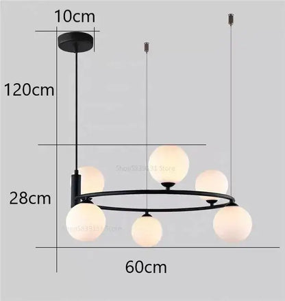 Modern gold globe pendant light chandelier – dining room adjustable