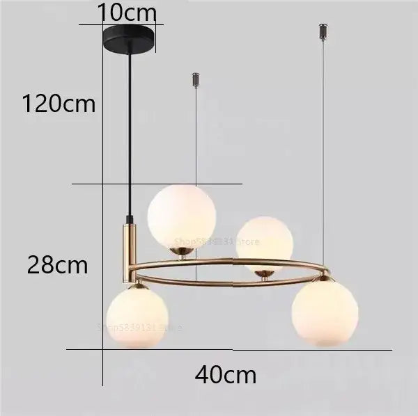 Modern gold globe pendant light chandelier – dining room adjustable