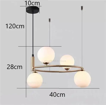 Modern gold globe pendant light chandelier – dining room adjustable