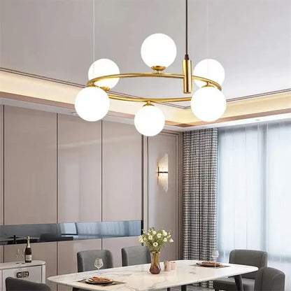Modern gold globe pendant light chandelier – dining room adjustable
