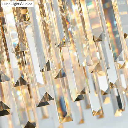 Modern gold & gray crystal light fixture – dining room chandelier