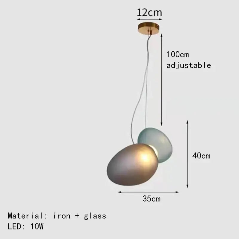 Modern gold & gray glass indoor pendant lights for dining room