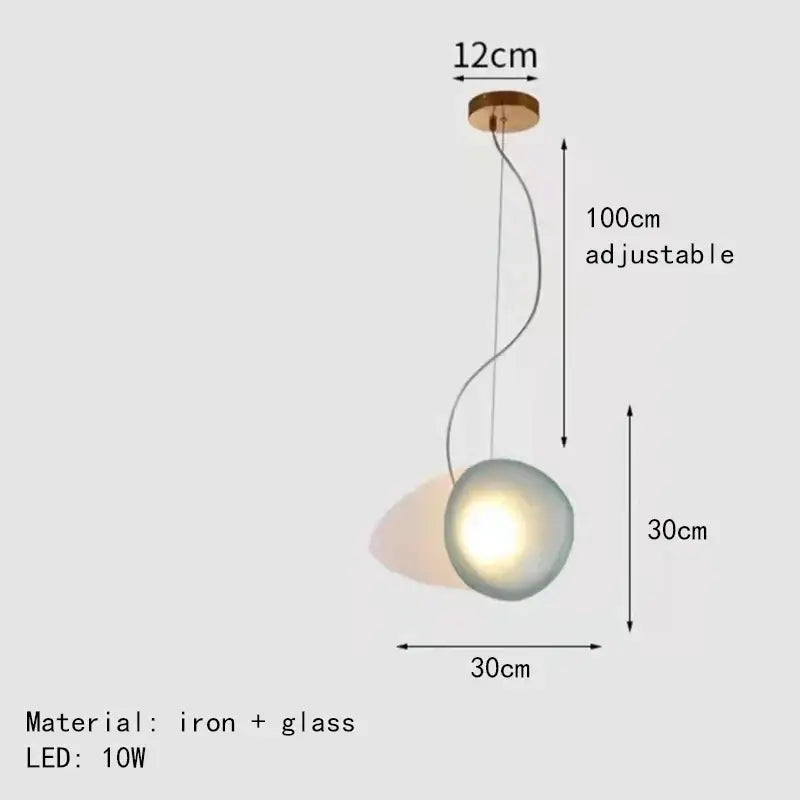 Modern gold & gray glass indoor pendant lights for dining room