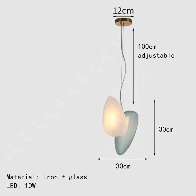 Modern gold & gray glass indoor pendant lights for dining room