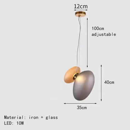 Modern gold & gray glass indoor pendant lights for dining room