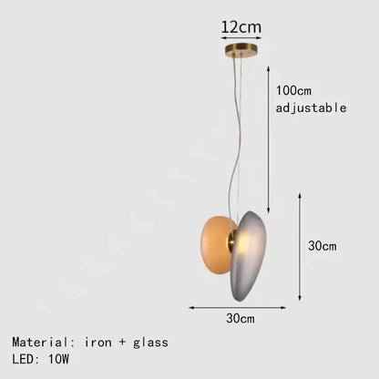 Modern gold & gray glass indoor pendant lights for dining room