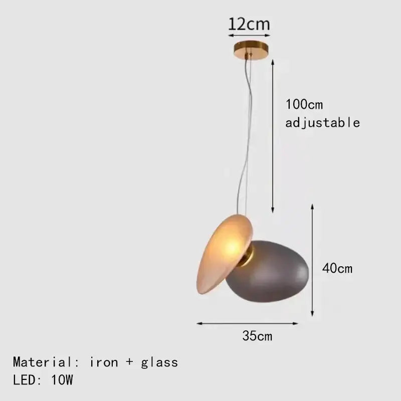 Modern gold & gray glass indoor pendant lights for dining room