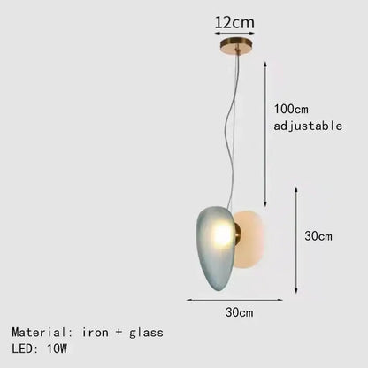 Modern gold & gray glass indoor pendant lights for dining room