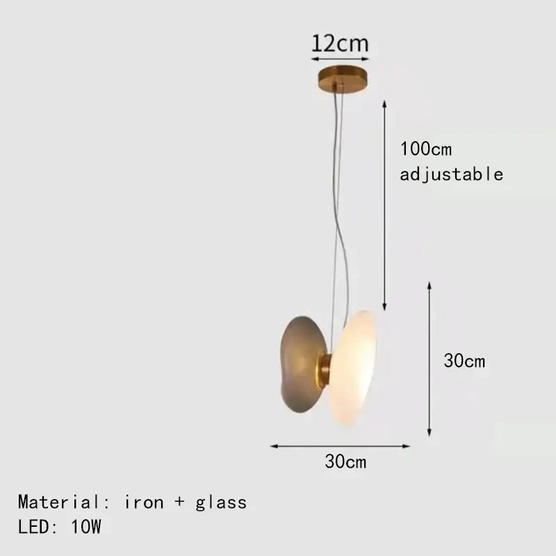 Modern gold & gray glass indoor pendant lights for dining room