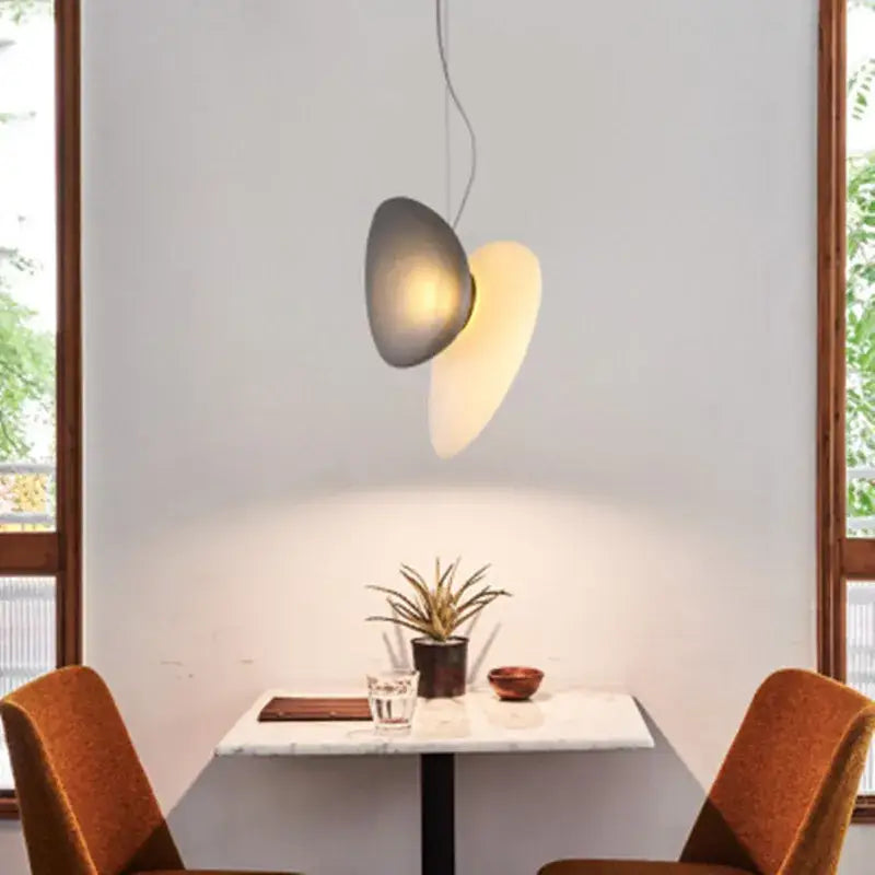 Modern gold & gray glass indoor pendant lights for dining room