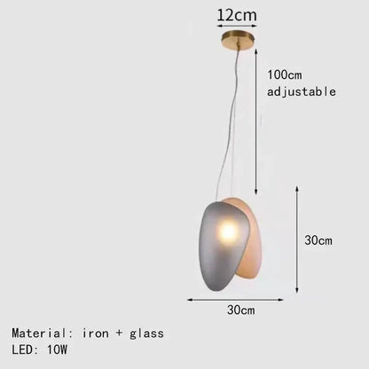 Modern gold & gray glass indoor pendant lights for dining room