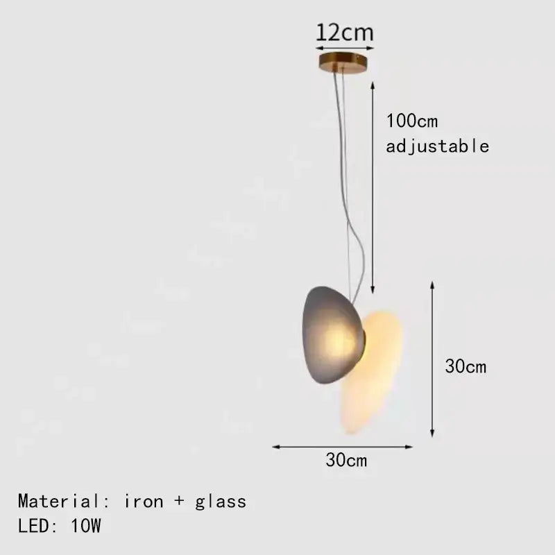 Modern gold & gray glass indoor pendant lights for dining room
