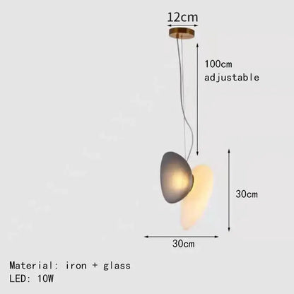 Modern gold & gray glass indoor pendant lights for dining room