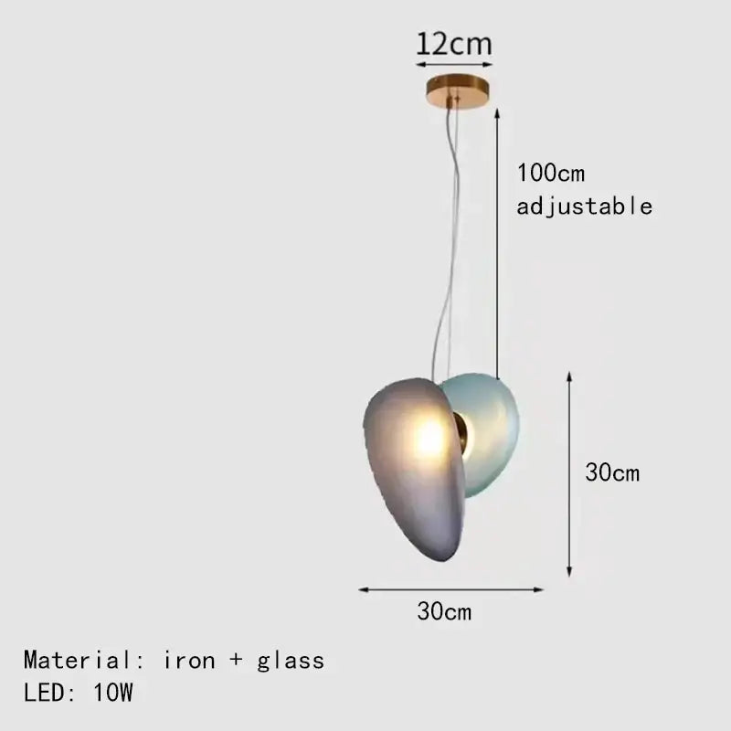Modern gold & gray glass indoor pendant lights for dining room