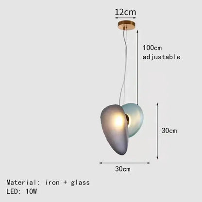Modern gold & gray glass indoor pendant lights for dining room