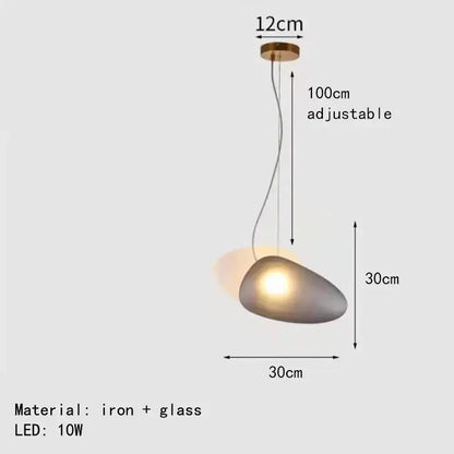 Modern gold & gray glass indoor pendant lights for dining room