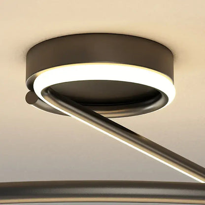 Modern gold heart line led chandelier bedroom ceiling light