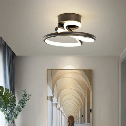 Modern gold heart line led chandelier bedroom ceiling light