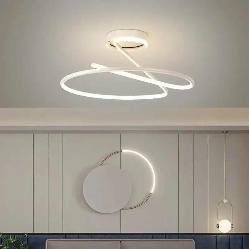 Modern gold heart line led chandelier bedroom ceiling light